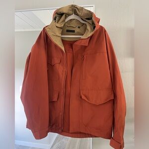 Orange Uniqlo Rain Jacket